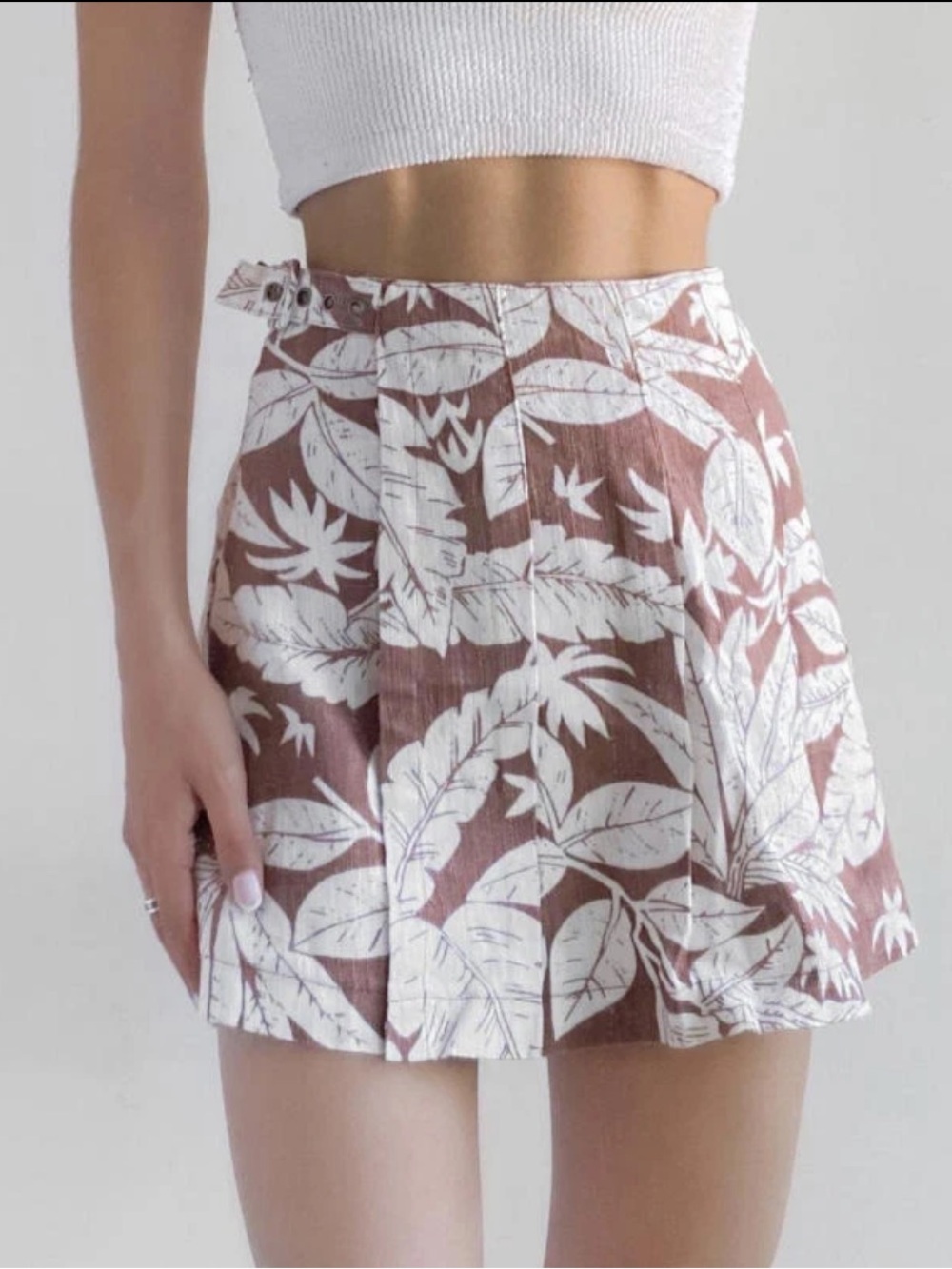 Urban Outfitters tropical pleated skirt